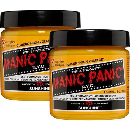 Manic Panic Sunshine Classic Creme Vegan Cruelty Free Yellow Semi Permanent Hair Dye 118Ml