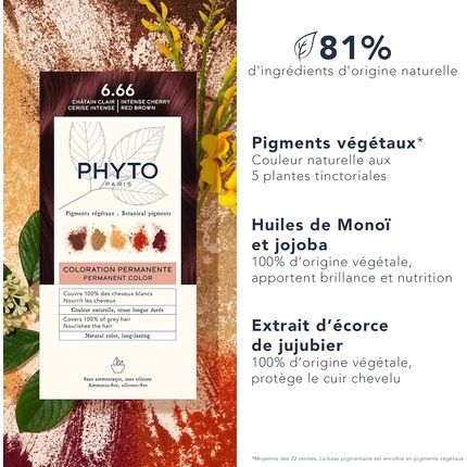 Phyto Paris Permanent Coloration 666 Intense Cherry Light Brown - Image 3