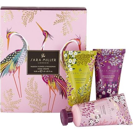 Sara Miller Beauty Haveli Garden Passion Flower & Frangipani Hand Creams Trio Gift Set