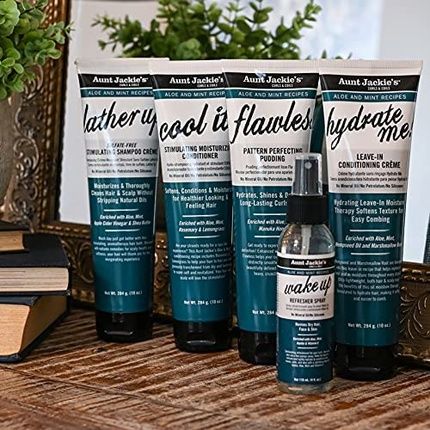 Aunt Jackie'S Aloe And Mint Recipes Flawless Pattern Perfecting Pudding With Manuka Honey For Long Lasting Curls & Coils 10 Oz Green - Image 3