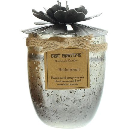 Bali Mantra Hibiscus Glass Silver Redcurrant Candle 500G - Image 3