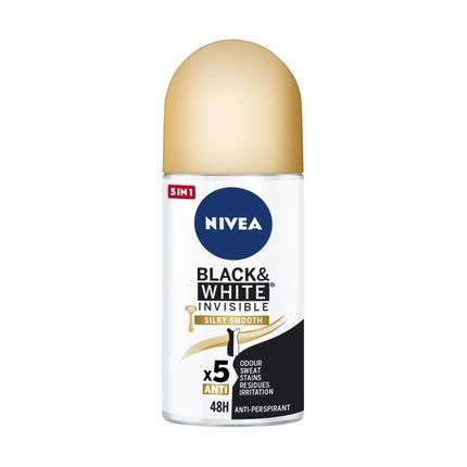 Nivea Black & White Invisible Silky Smooth Roll On Deodorant 50Ml 160G