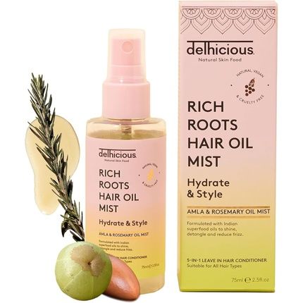 Delhicious 5-In-1 Leave-In Conditioner Spray Ayurvedic Hair Oil Mist