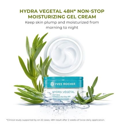 Yves Rocher 48 Hour Moisturizing Gel Cream For Normal To Combination Skin 1.6 Fl Oz