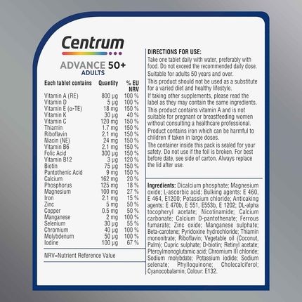 Centrum Advance 50+ Multivitamin & Mineral Supplements