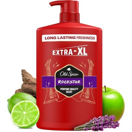 Old Spice Rockstar Men'S Shower Gel & Shampoo 1000Ml 3-In-1 Body Wash