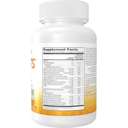 Now Kids Supplements Kid Vits Multivitamin Juicy Orange 120 Chewable Tablets