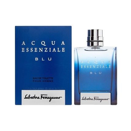 Salvatore Ferragamo Acqua Essenziale Blu Eau De Toilette Spray For Men 1.7Oz Cedar Lavender Lemon