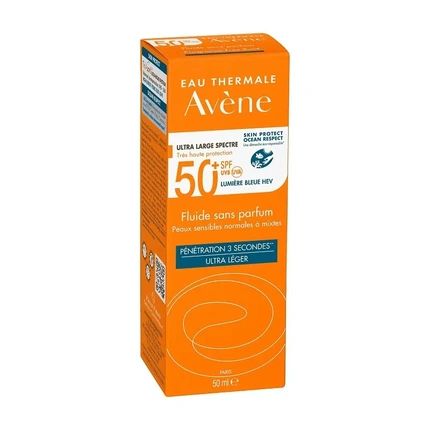 Avne Unscented Fluid Spf 50 50Ml Fragrancefree Ultralight Fluid For Sensitive Normal And Combination Skin