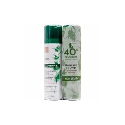 Klorane Oily Hair Dry Shampoo Brown Nettle 2X150Ml