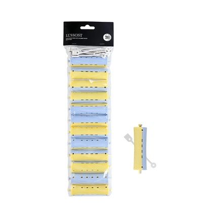 T4B Lussoni Curlers With Rubber Band For Waves And Perm Treatment, Curly And Elastic Hair, Easy To Use, Two-Tone, 22X91Mm