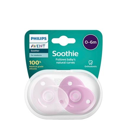 Philips Avent Soothie Pacifier Pink 06 Months Duo