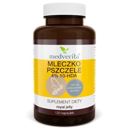 Medverita Royal Jelly 4% 10-Hda 120 Capsules Bee Milk