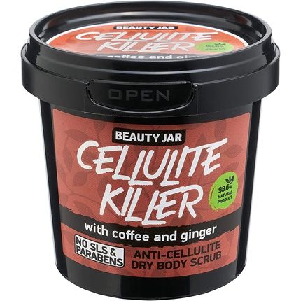 Beauty Jar Cellulite Killer Anti-Cellulite Dry Body Scrub 150G - Natural Coffee And Ginger Powder For Smoother Skin