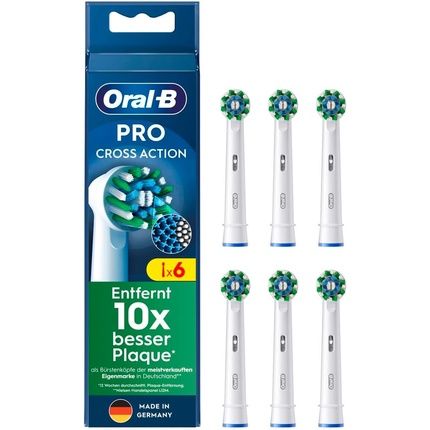 Oral-B Pro Crossaction X Shape Electric Toothbrush Heads 6 Pack White - Pack Of 6