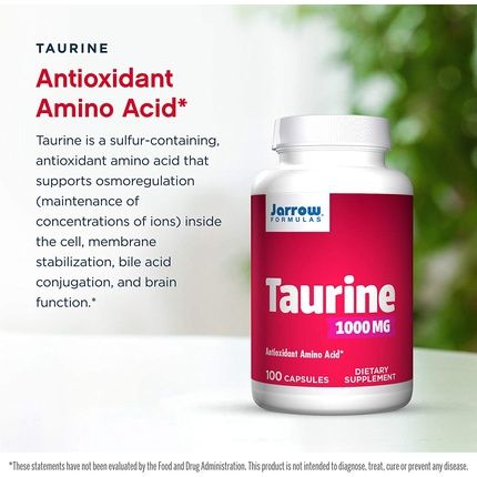 Jarrow Formulas Taurine 1,000Mg Capsules, 100-Count - Image 3