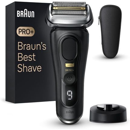 Braun Series 9 Pro+ Men'S Electric Shaver With 5 Pro Shaving Elements Protrimmer Long Hair Trimmer Charging Station 60 Min Runtime Wet & Dry Made In Germany 9510S Black New