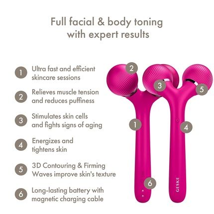 Geske Smartappguidedtm Sonic Facial & Body Roller 4 In 1