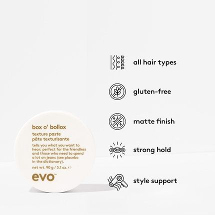 Evo Box O' Bollox Texture Paste Hair Styling Paste - Long-Lasting Hold - Image 3