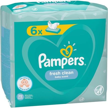Pampers Fresh Clean Baby Wipes White 312 Count - Image 3