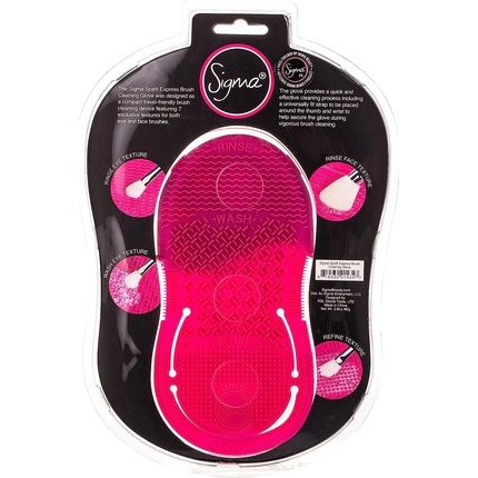 Sigma Spa Express Brush Cleaning Glove Silicone Makeup Brush Travel Friendly Pink