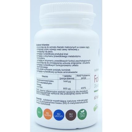 Aliness Folate For Pregnant Women 800Mcg Folic Acid Supplement Vegan Vegetarian 60 Tablets