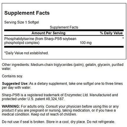 Swanson Phosphatidylserine 100Mg 30 Softgels - Image 3