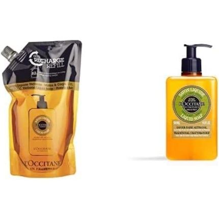 L'Occitane Shea Verbena Hand Wash & Body Liquid Soap Luxury Size 500Ml Enriched With Shea Butter Gentle For Dry And Sensitive Skin Eco Refill