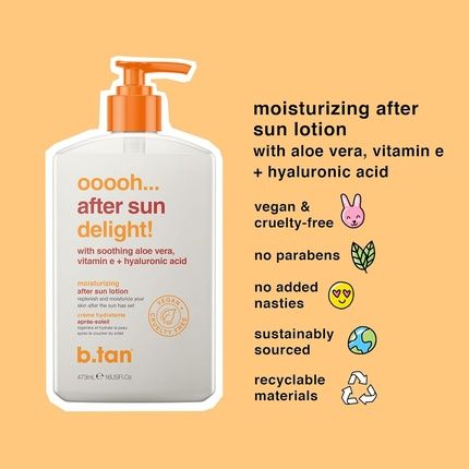 B.Tan Ooooh Aftersun Delight Sun Lotion Unisex 16 Oz