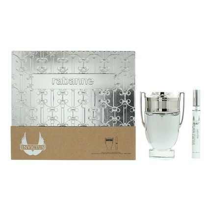 Paco Rabanne Invictus 2 Piece Gift Set Eau De Toilette Spray 100Ml And 10Ml For Men