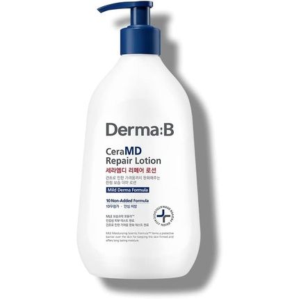 Derma B Ceramd Repair Lotion Unscented Ceramide Panthenol Body Moisturizer 13.52 Fl. Oz. 400Ml