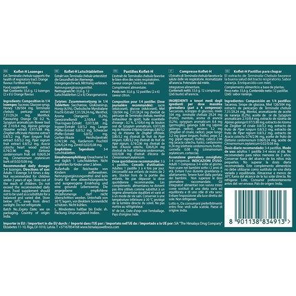Himalaya Herbals Koflet-H Lozenges Orange Flavor With Honey, Ginger And Essential Oils 12 Lozenges