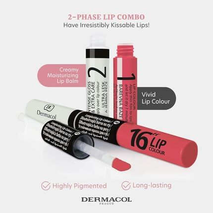 Dermacol 16-Hour Long-Lasting Liquid Lipstick Lip Plumper Balm & Colour Gloss Beauty Cosmetics Matte And Glitter Finish Non-Drying Formula No.3 Cherry Red 7.1Ml - Image 3