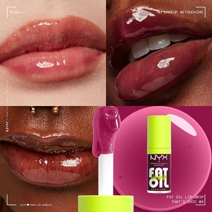Nyx Professional Makeup Fat Oil Lip Drip Moisturizing Vegan Tinted Lip Gloss That'S Chic Deep Berry - Image 3