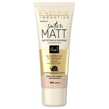 Eveline Cosmetics Satin Matt Mattifying Covering Foundation 4In1 30 Ml Shade 103 Natural
