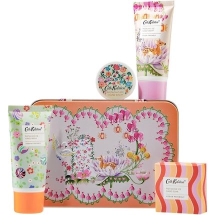 Cath Kidston Carnival Parade Hand Care Tin Hand Cream 30Ml Hand Wash 30Ml Hand Soak 30G Hand Balm 9G Gift Set