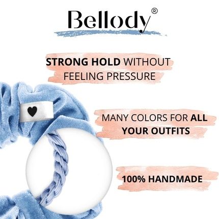 Bellody Scrunchies Velvet Strong Hold Exclusive Colors Seychelles Blue - Image 3