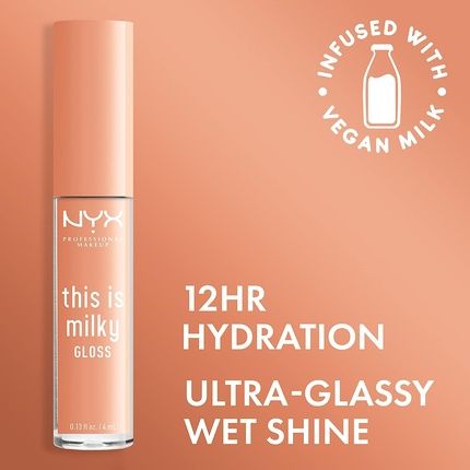 Nyx Professional Makeup This Is Milky Gloss Vegan Lip Gloss 12 Hour Hydration Milk & Hunny Sheer Light Honey