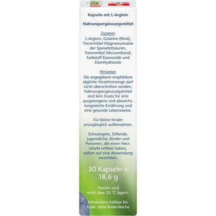Doppelherz L-Arginin 1500 With High-Quality Amino Acid L-Arginine 30 Gluten And Lactose-Free Capsules - Image 3