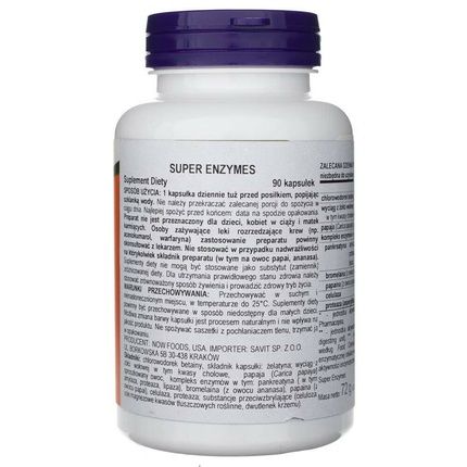 Now Foods Super Enzymes 90 Capsules
