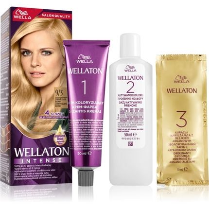 Wella Wellaton Intense Permanent Hair Color With Argan Oil 9/3 Gold Blonde - 1 Piece