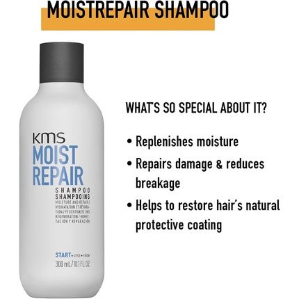 Kms Moist Repair Shampoo For Dry Damaged Hair 300Ml - Image 3
