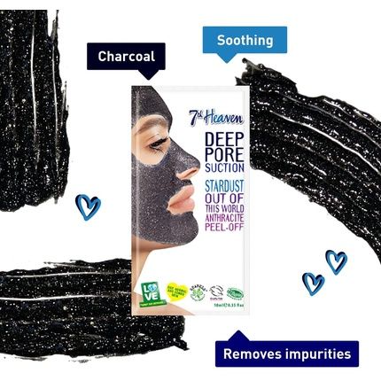 Stardust Anthracite Peel-Off Charcoal Black Clay Mask By 7Th Heaven 10Ml - Image 3