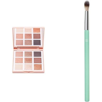 3Ina Makeup The Bloom Eyeshadow Palette And The Blender Brush - Matte & Shimmer Nude Natural Shadow - Eye Look Makeup Set