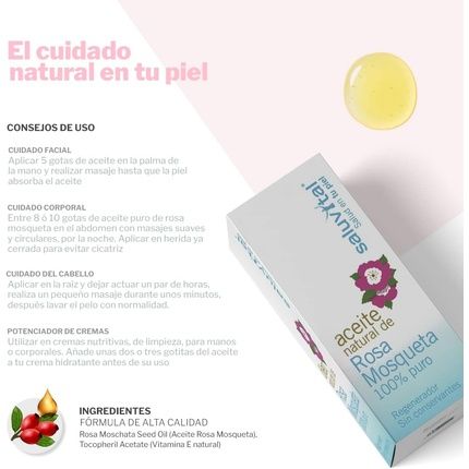 Saluvital 100% Pure Rosehip Oil - First Pressed - Image 3