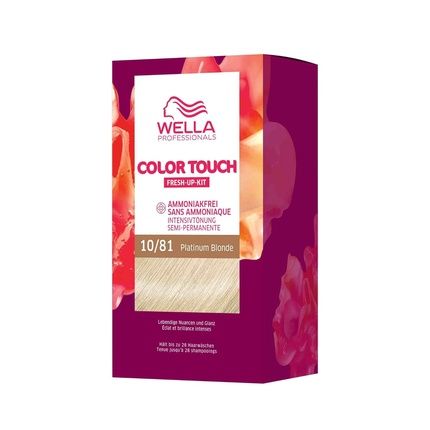 Wella Professionals Color Touch Ammonia-Free Semi-Permanent Hair Color For Color Refreshing And Gray Hair Coverage - Root Kit Including Hair Mask Platinum Blonde
