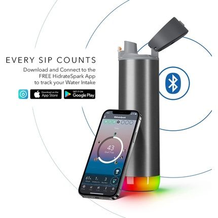 Hidrate Spark Pro Smart Water Bottle - Tracks Water Intake & Glows To Remind You