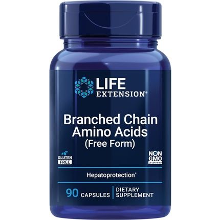 Life Extension Branched Chain Amino Acids Bcaa Supplement Essential Nutrition L-Leucine L-Isoleucine L-Valine For Muscle Recovery Support After Workout 90 Capsules