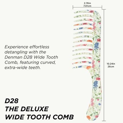 Denman D28 Wide Tooth Detangling Comb Floral Fantasy