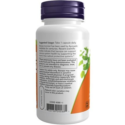 Now Foods Bacopa Extract 450Mg 90 Vcaps - Image 3
